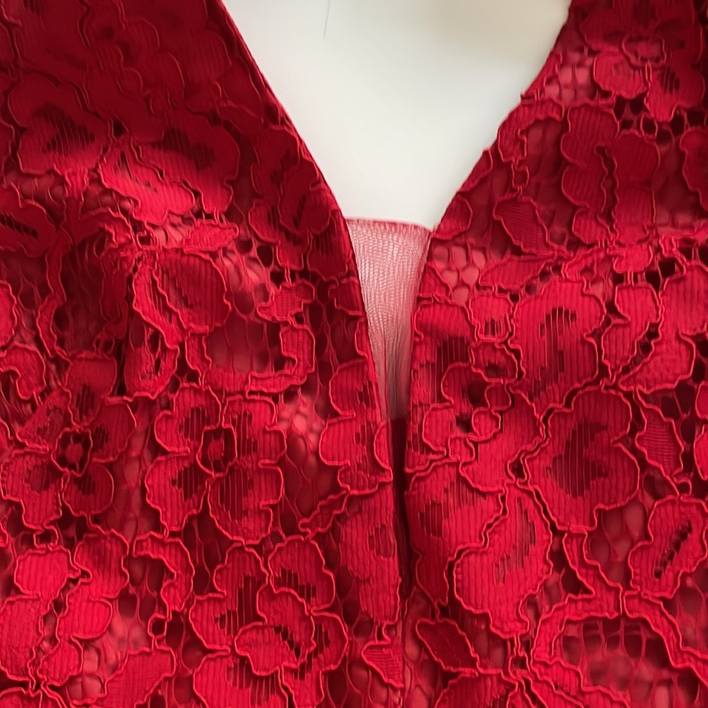 Js Collections Red Gown Size 0 Halter Top With Po… - image 3